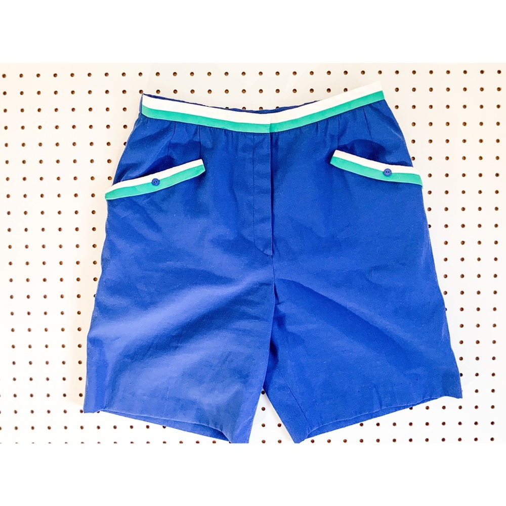 60s vintage  high waisted blue shorts Preppy